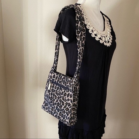 Nine West | Vintage Leopard Print Shoulder Bag | Black & Brown - Picture 3 of 12